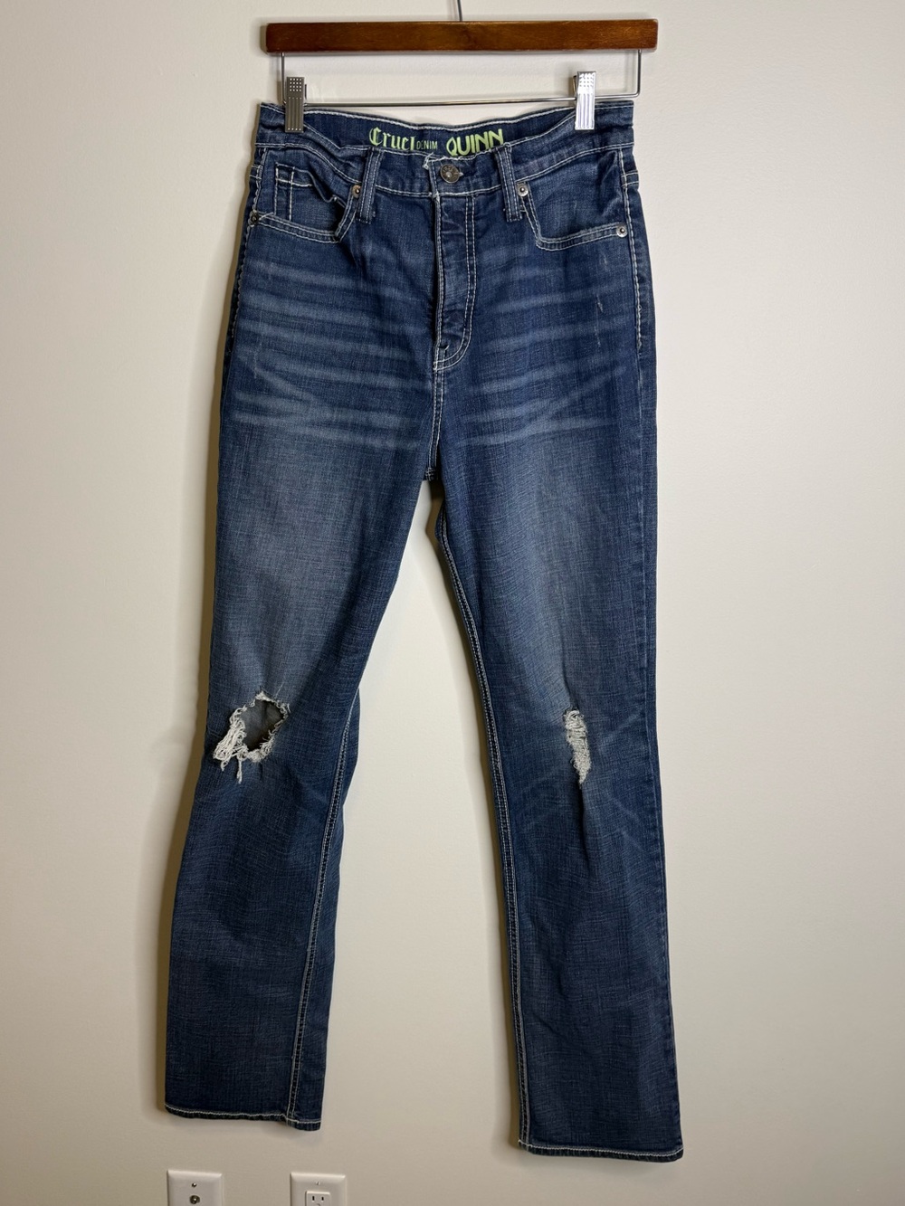 Cruel Denim QUINN Jeans Bareback Front Yoke Straight Leg Light Wash Size 27 3XL